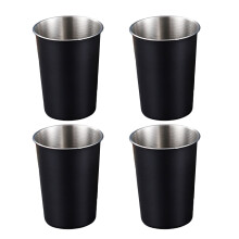 4pcs Kids Metal Cups Durable And Portable Stainless Steel-300ml
