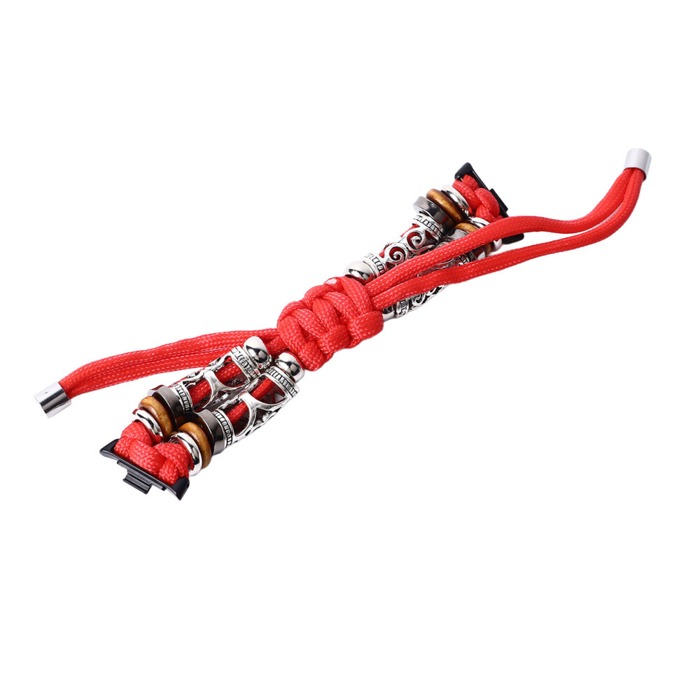 Adjustable Braided Loop Strap For Mi Band 8 Pro Breathable Beads Red 9371349513911