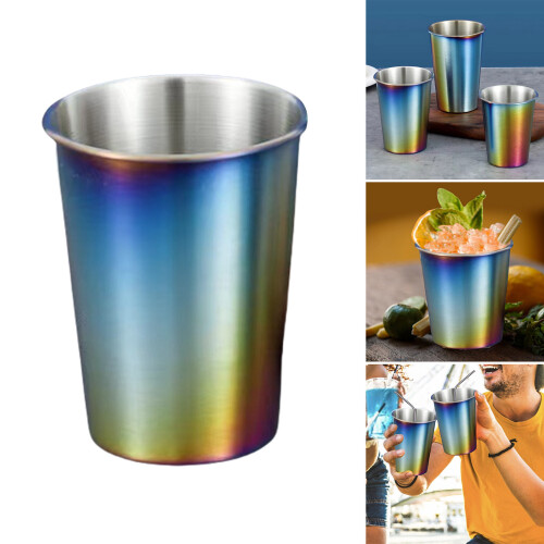 Set Of 4 Stackable Stainless Steel Beer Cups Coffee-500ml 1