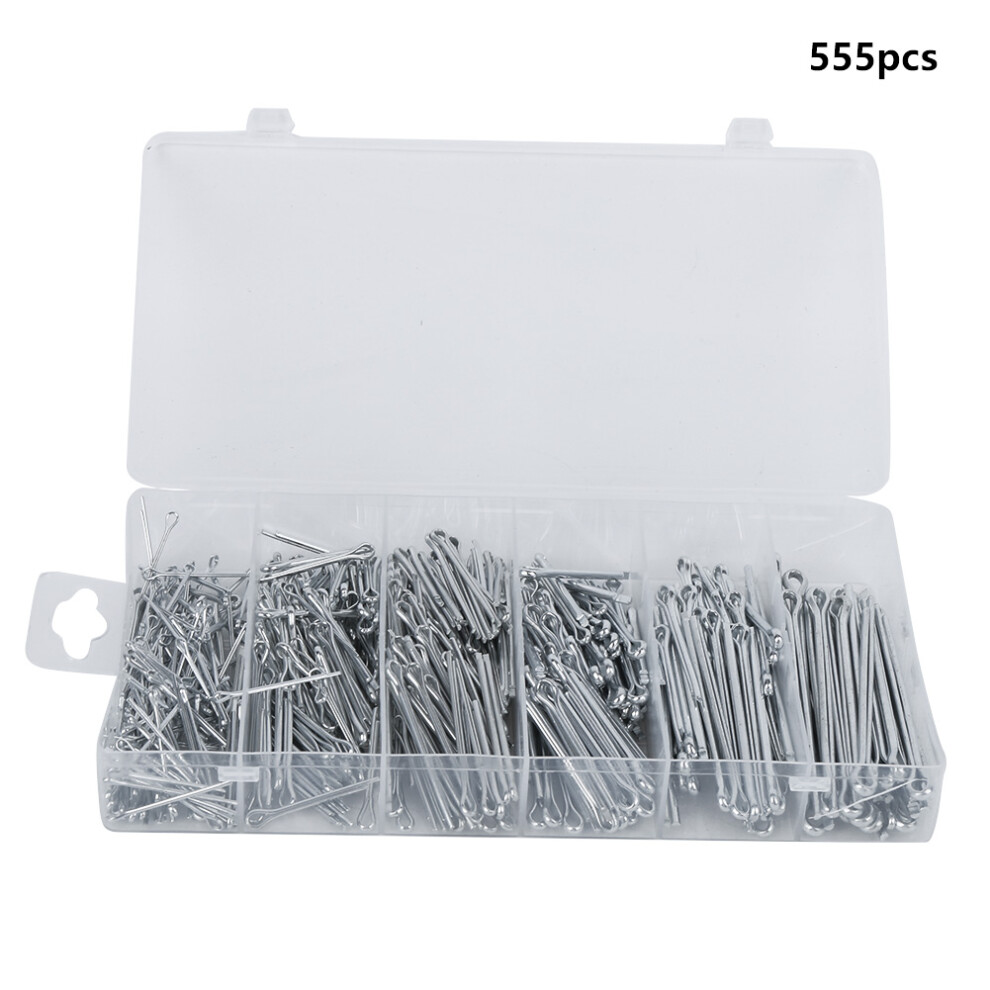 555pcs Cotter Pin Assortment Kit Split Pins