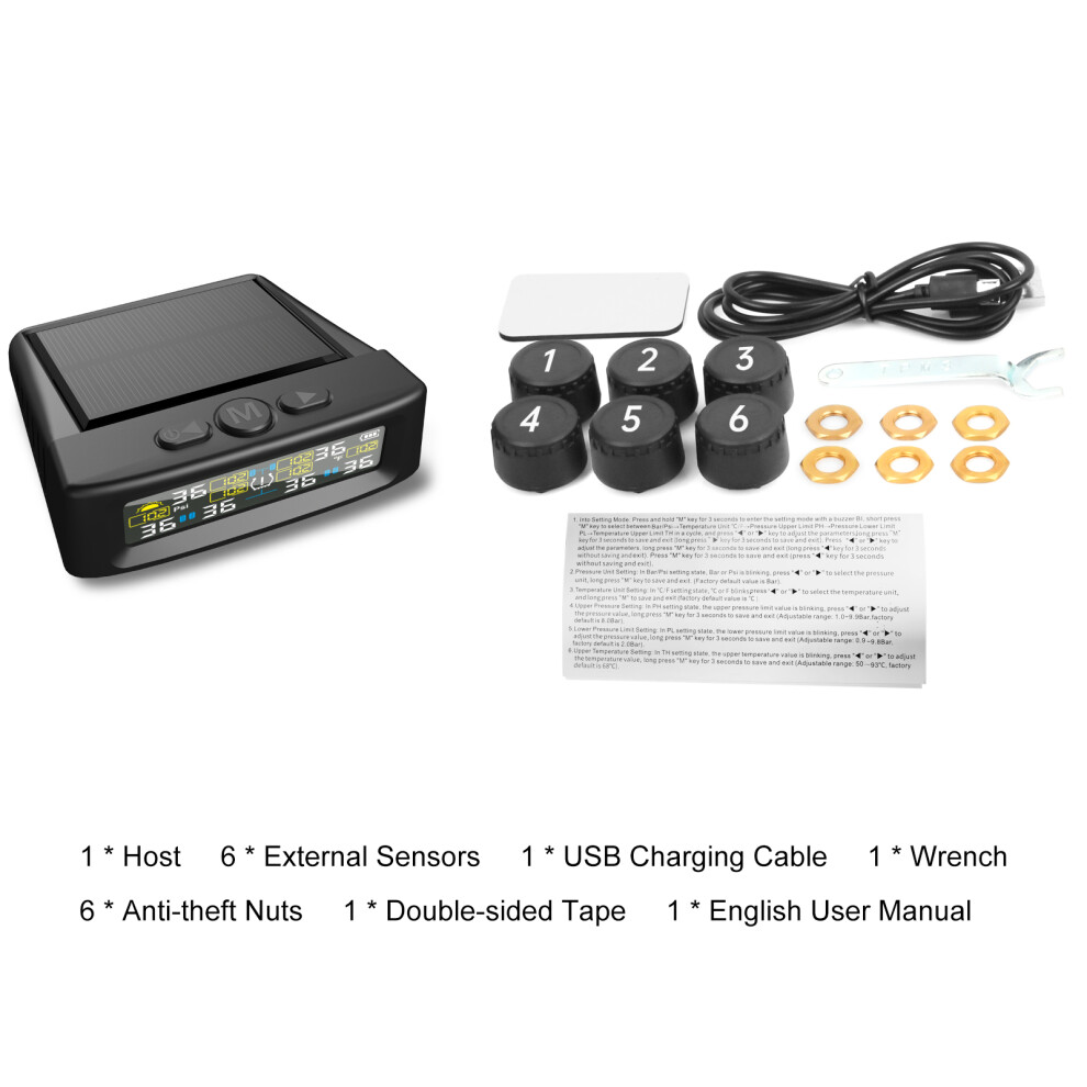 Tire Pressure Monitoring System, Wireless Solar 8320539305219