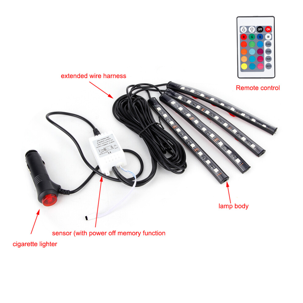 Rgb Led Car Atmosphere Strips, 220X140x80mm, 12V, Remote Light 5031349518432