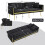 (Black, Cup Holders & Gold Accents) Two-Seater Sofa Bed with Adjustable Backrest 3