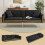 (Black, Cup Holders & Gold Accents) Two-Seater Sofa Bed with Adjustable Backrest 4