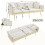 (White, Cup Holders & Gold Accents) Two-Seater Sofa Bed with Adjustable Backrest 3