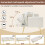 (White, Cup Holders & Gold Accents) Two-Seater Sofa Bed with Adjustable Backrest 7