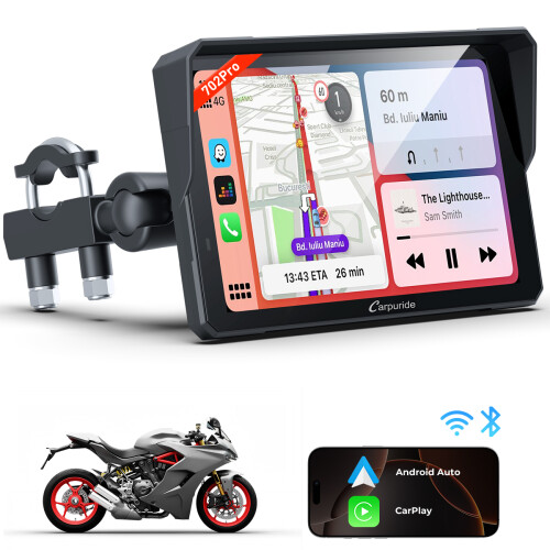 Carpuride W702 Pro Motorcycle Carplay Screen with Intercom Function