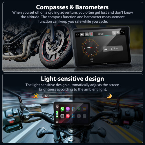 Carpuride W702 Pro Motorcycle Carplay Screen with Intercom Function 2
