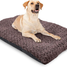 (Brown, Large 70x100cm) LUXURY EXTRA LARGE PET DOG BED MATTRESS CRATE CUSHION, ULTRA SOFT PLUSH WASHABLE