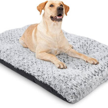 (Silver, Extra Large 100x120cm) LUXURY EXTRA LARGE PET DOG BED MATTRESS CRATE CUSHION, ULTRA SOFT PLUSH WASHABLE