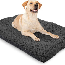 (Black, Large 70x100cm) LUXURY EXTRA LARGE PET DOG BED MATTRESS CRATE CUSHION, ULTRA SOFT PLUSH WASHABLE