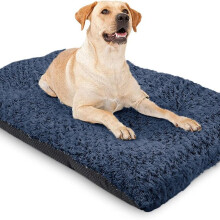 (Navy Blue, Extra Large 100x120cm) LUXURY EXTRA LARGE PET DOG BED MATTRESS CRATE CUSHION, ULTRA SOFT PLUSH WASHABLE