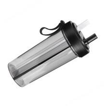 Innovative 600ml Schwarze Wasserflasche mit Strohhalm für Sport & Camping