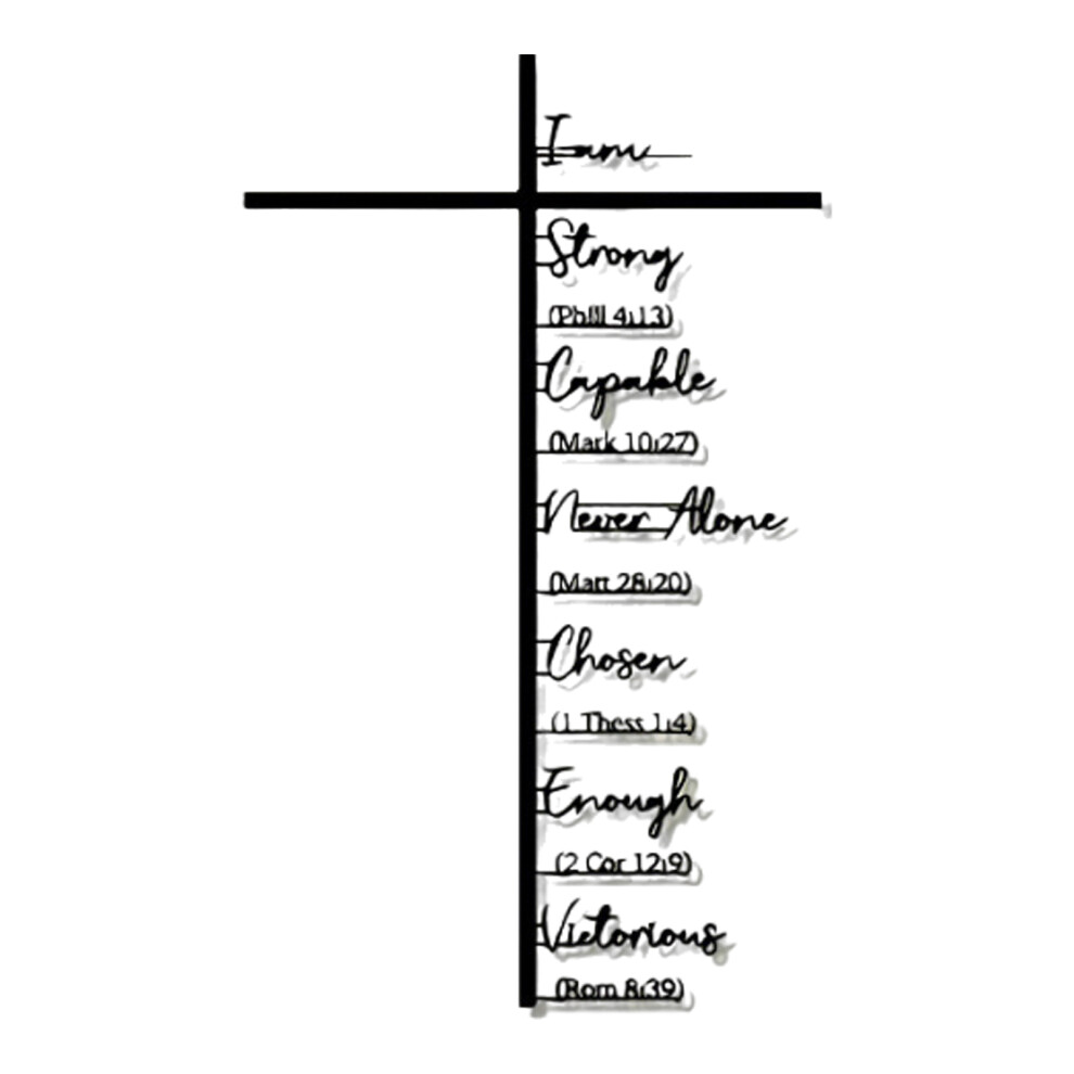 (40cm) Motivational Wall Art With Crosses And Bible Verse Restaurant