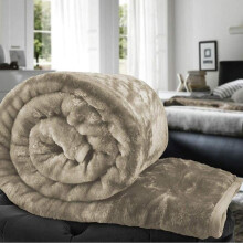 (Mink Beige, 150 x 200 cm) Faux Fur Blanket Throw Mink Sofa Bed Luxury Soft Single Double King Size Warm Large