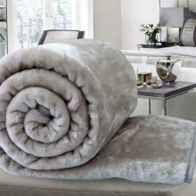 (Silver, 200 x 240 cm) Faux Fur Blanket Throw Mink Sofa Bed Luxury Soft Single Double King Size Warm Large