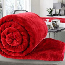 (Red, 150 x 200 cm) Faux Fur Blanket Throw Mink Sofa Bed Luxury Soft Single Double King Size Warm Large