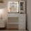 White Dressing Table with Dimmable LED Sliding Mirror Cabinet Vanity Desk 1
