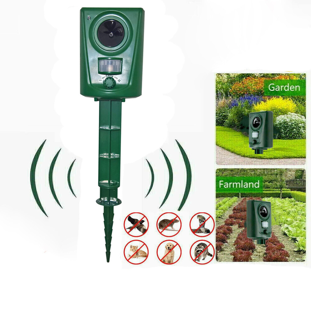 Battery Ultrasonic Cat Dog Fox Pest Battery Repeller Scarer Deterrent Repellent-image-OPC-PKGDRJC-NEW