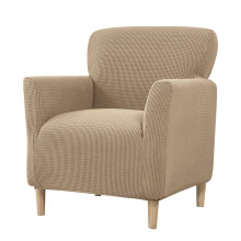 Polyester Sofa Cover Elastic Single Couch Cover-Light Coffee