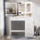 White Dressing Table with Dimmable LED Sliding Mirror Cabinet Vanity Desk 2