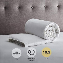 (10.5 tog, Double) Hotel Quality Pure White Microfibre Peached Duvet 10.5 13.5 15 tog All Seasons Luxury Quilt Single Double King Bed Sizes