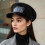 Shimmering PU Leather Marine Hat Dance Props Flat Top Hat-White 4