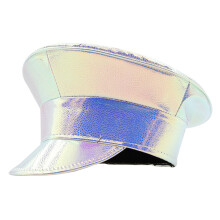 Women PU Leather Nightclub Hat Fashion Marine-Lychee pattern
