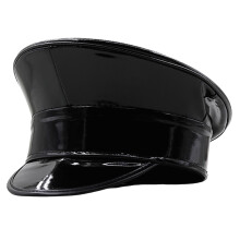 Women PU Leather Nightclub Hat Fashion Marine Hat for-Black