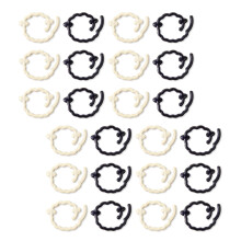 Set of 24 Wide Opening Stitching Locking-black and white lamb