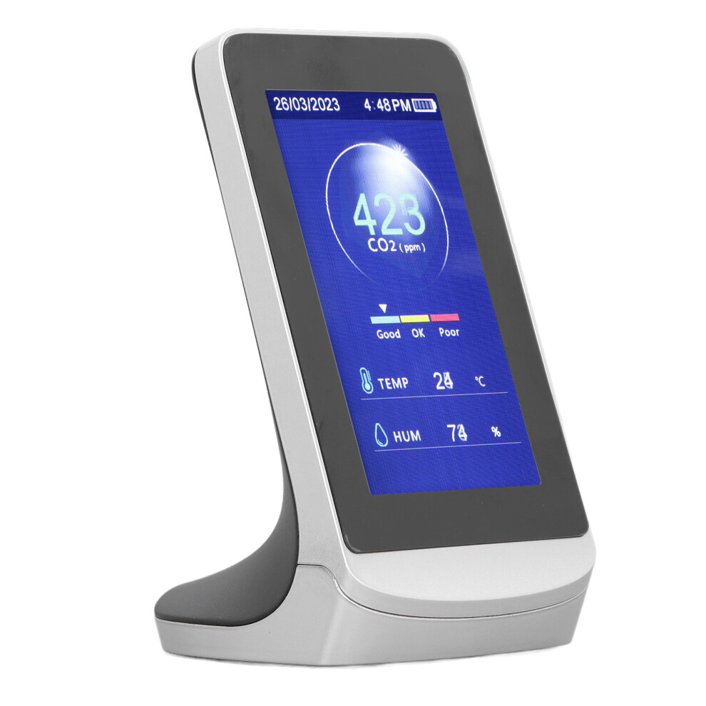 3-In-1 Wifi Co2 Air Quality Monitor, Lcd 4.3", Rechargeable 3000Mah 4601349529342