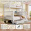Bunk Beds, Double Space-Saving Kids Storage Bed with Staircase, White 4