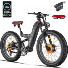 FREESKY M530 Electric Mountain Bike Full Suspension E-Bike Hydraulic Brake Black
