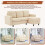 (Beige) 3 Seater L-Shaped Sofa Bed with Storage, USB & LED 8