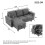 (Grey) 3 Seater L-Shaped Sofa Bed with Storage, USB & LED 3