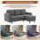 (Grey) 3 Seater L-Shaped Sofa Bed with Storage, USB & LED 7