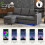 (Grey) 3 Seater L-Shaped Sofa Bed with Storage, USB & LED 8