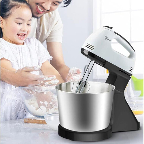 7 Speed + Cake Electric Stand Multi Mixing Bowl Blender Beater Dough 2