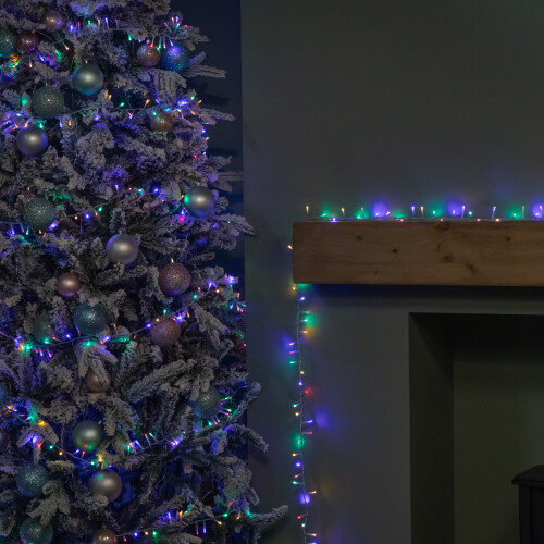 Premier 37.5m 1500 LED TreeBrights Christmas String Lights with Timer in Multi-Coloured on Clear Cable 2