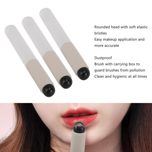 Portable Silicone Lip Brush Kit Easy Makeup Application 3pcs 2