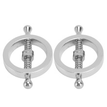 Rust-Proof Metal Nipple Clamp Rings, Adjustable, Unisex, Punch-Free