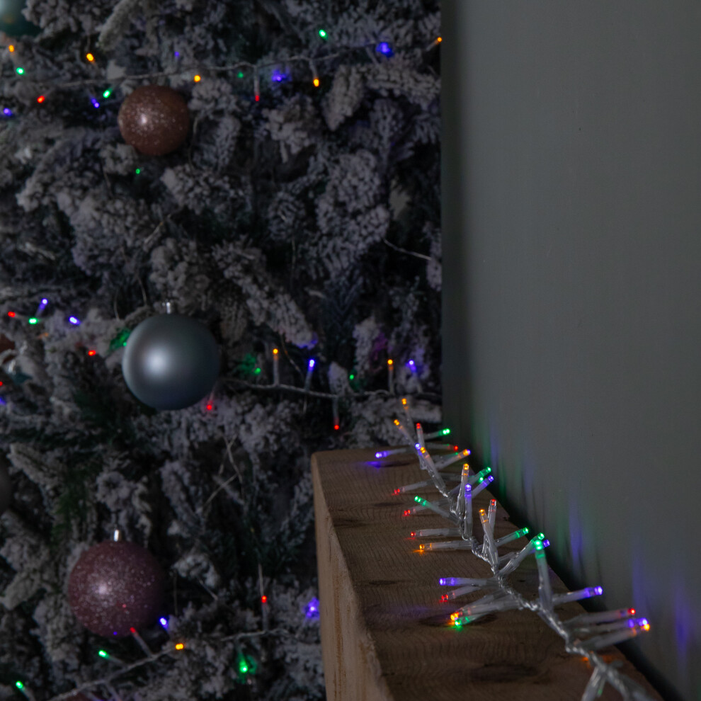 Premier 50M 2000 Led Treebrights Christmas String Lights With Timer In Multi-Coloured On Clear Cable