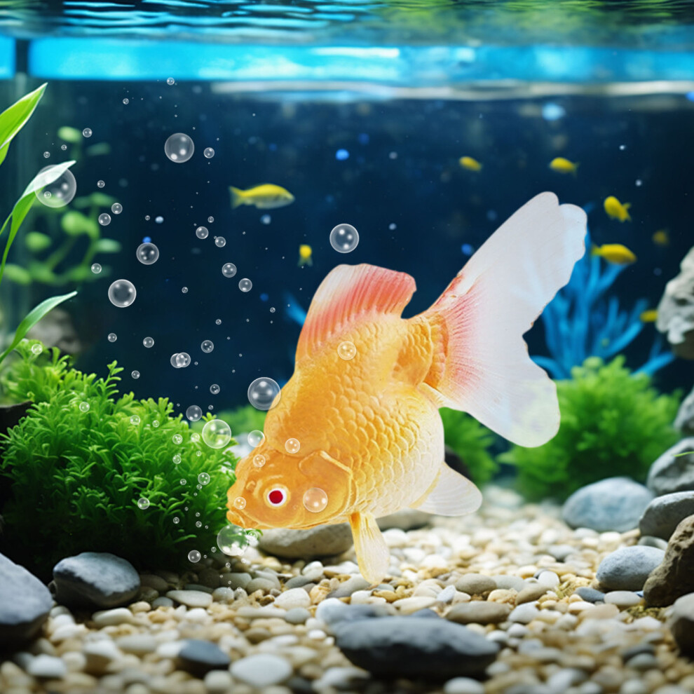 (A) Artificial Fake Goldfish Artificial Aquarium Fake Fish For Pond Swimming Plastic Fish Realistic Moving Goldfish Floating Goldfish Decor Yellow/Red