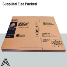 (Pack of 10) Aspect Large 47L Cardboard Moving Boxes with Carry Handles Pack of 5-20 Strong Durable Packing Storage Box