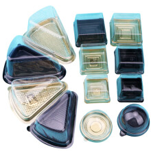 100Pcs Plastic Cake Boxes Black Bottom Clear Lid Reusable Food Grade
