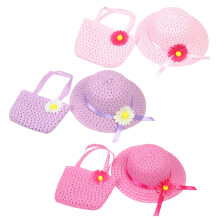 3-teiliges strohhut-set mit sonnenblume & für