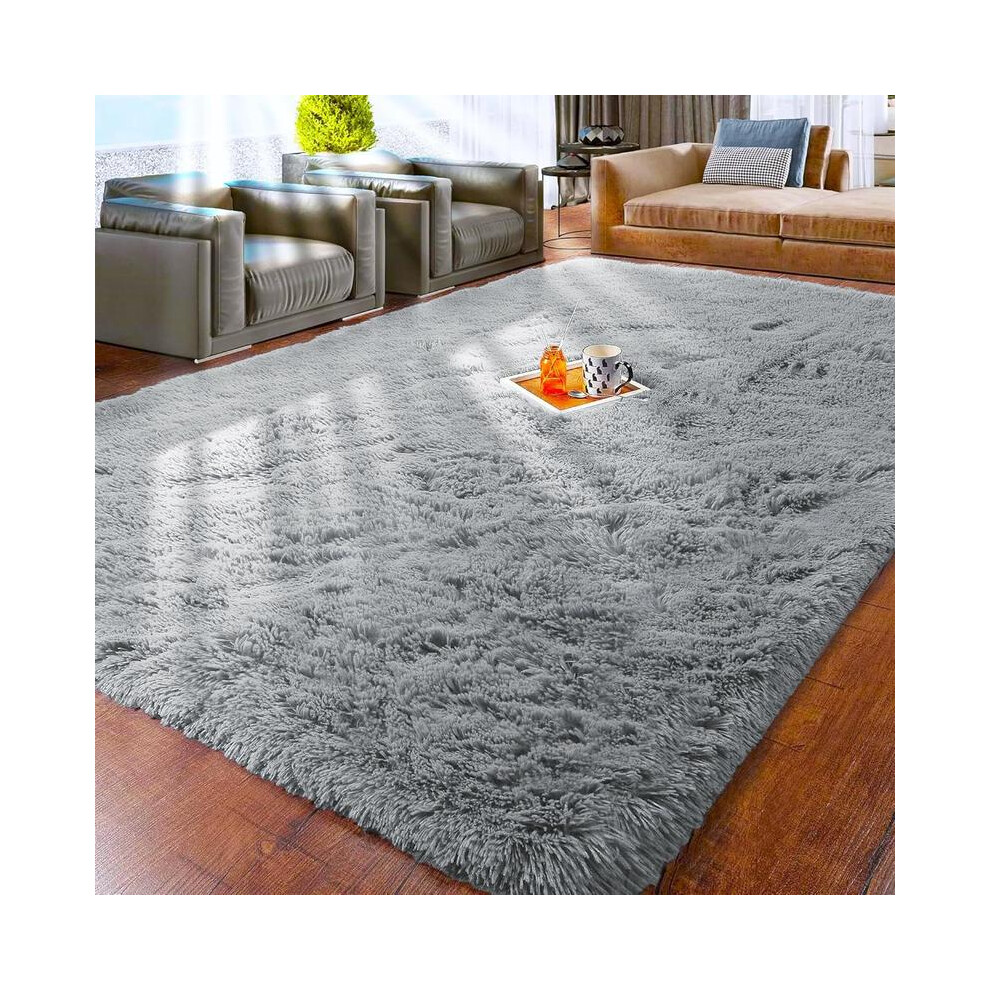 (Grey, 120 x 170 cm (Rectangular)) [Back To It/School/Uni] IR Imperial Rooms Shaggy Rugs for Living Room Durable Rectangular Cozy, High Pile Soft Thro-image-OPC-PKGGNMF-NEW