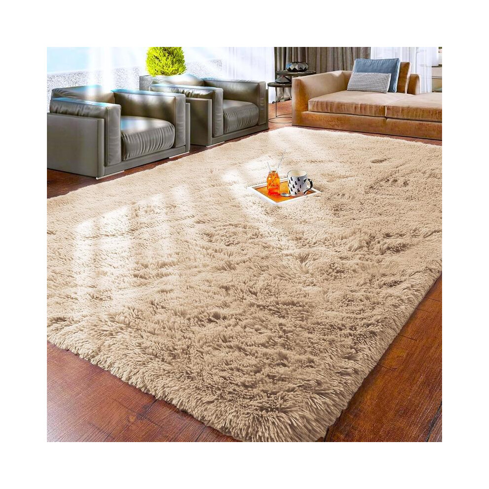 (Beige, 80 x 300 cm (Rectangular)) [Back To It/School/Uni] IR Imperial Rooms Shaggy Rugs for Living Room Durable Rectangular Cozy, High Pile Soft Thro-image-OPC-PKGGTVS-NEW
