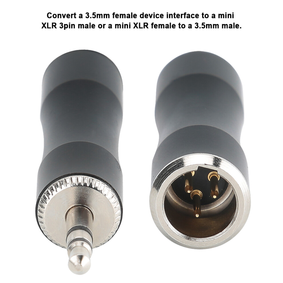 2Pcs Balanced Audio Adapter 3.5Mm Male To Plated Mini Xlr 3Pin Connector Gold 8311349536542