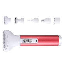 1Ensemble Épilateur Électrique Femme 5 Têtes Rosé Multifonction